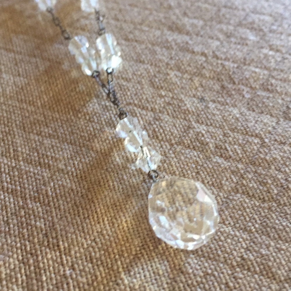 Antique Victorian Chain Faceted Beads Necklace